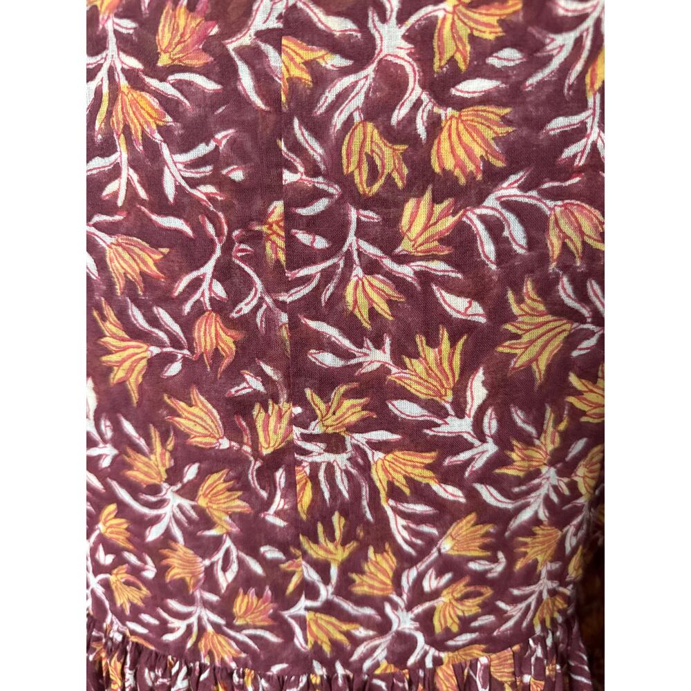 Daughters of India Kyra Cotton Midi Dress in Sumac Red & Gold Size Small - Picture 6 of 8